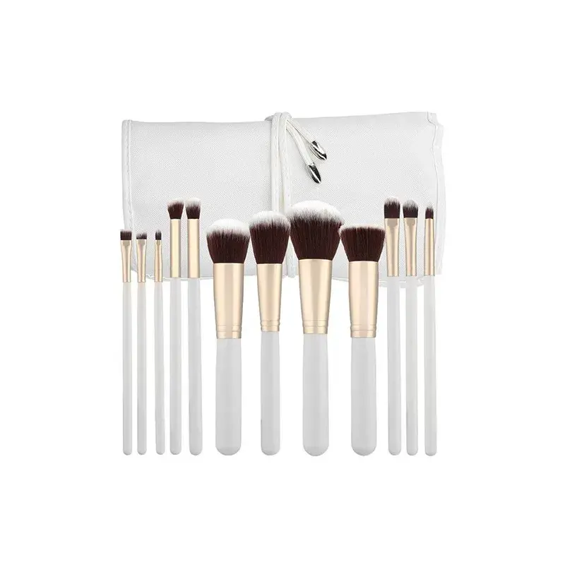 Σετ Πινέλα Μακιγιάζ Kabuki Άσπρο 12τμχ