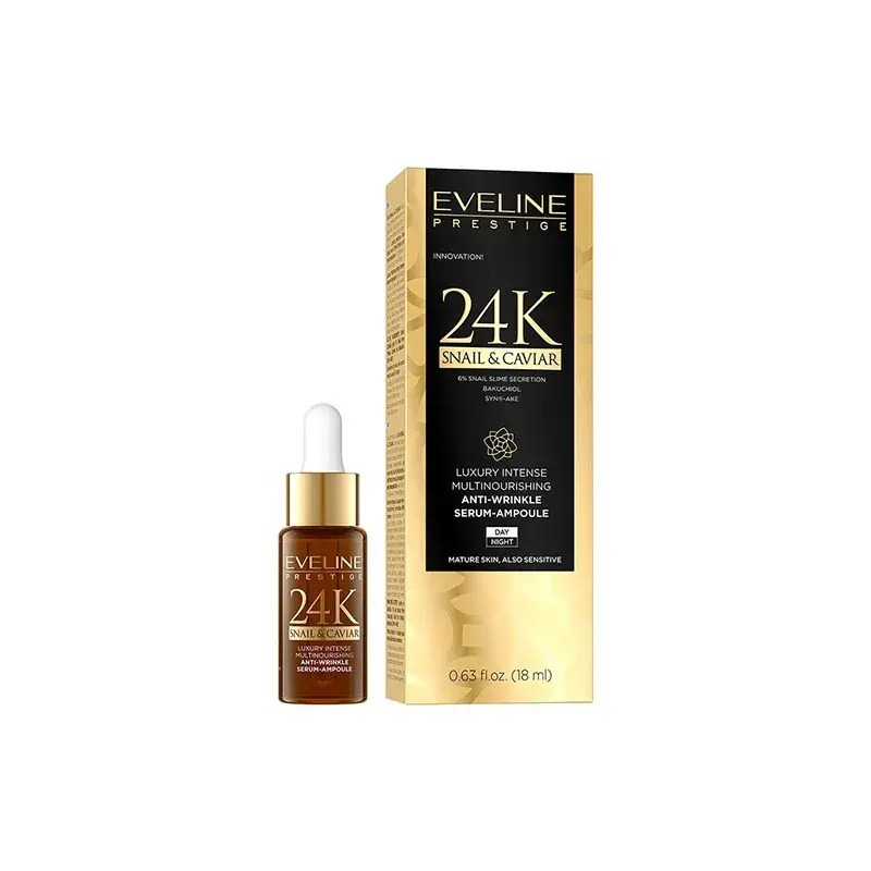 EVELINE 24k Snail & Caviar Αντιρυτιδικός Ορός Ημέρας & Νύχτας 18ml