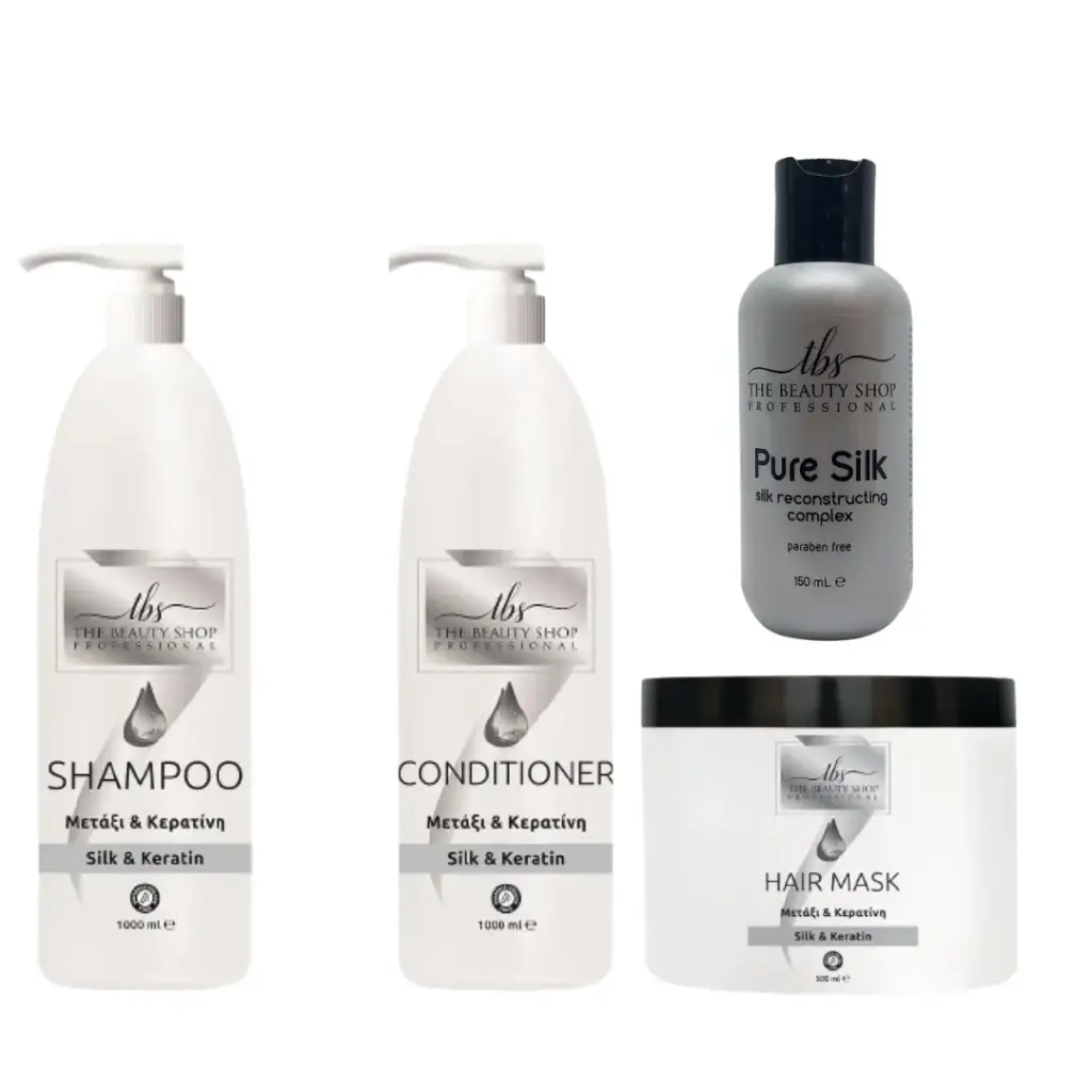 Προσφορά Σετ Μετάξι Κερατίνη Σαμπουάν & Conditioner1lt Μάσκα 500ml &Μετάξι Silk Infusion 150ml